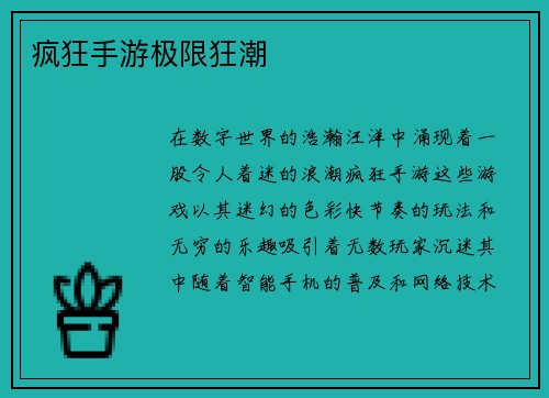 疯狂手游极限狂潮